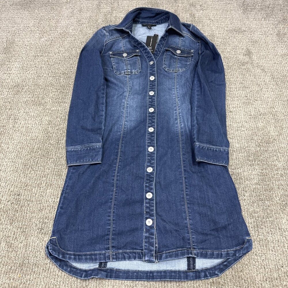 INC International Concepts Jacket Blue Long Sleeve Denim Women’s Size 2 NWT